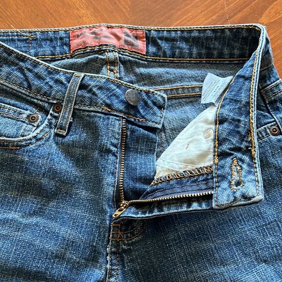 Mossissue by Mossimo Blue Denim Flare Jeans Junior Size 1 Y2K - Picture 4 of 10